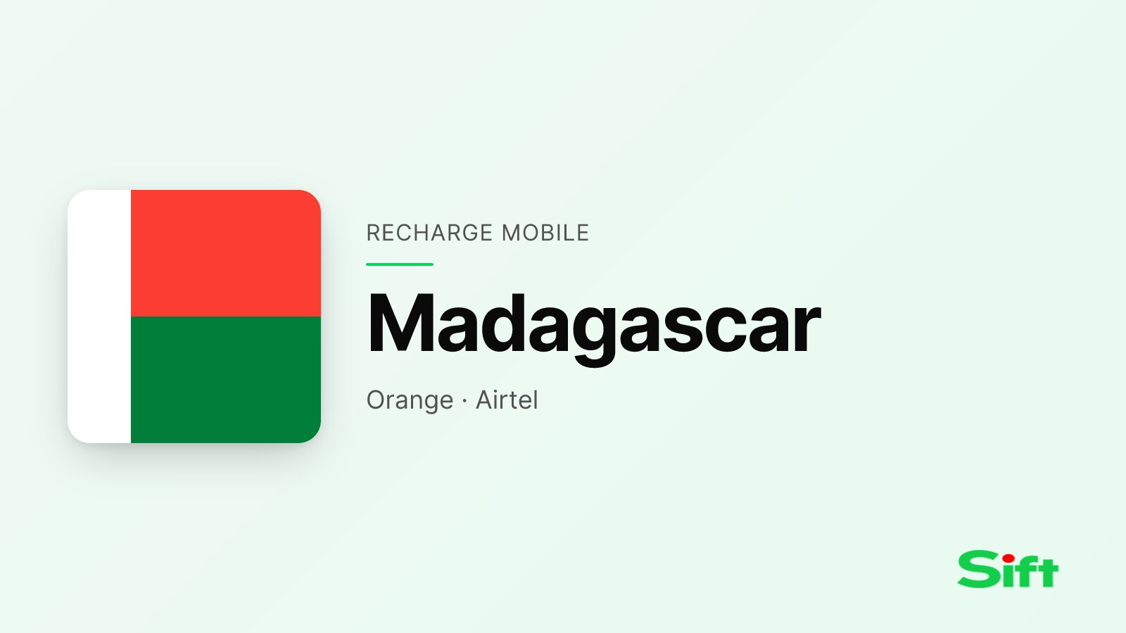 Recharger en Madagascar depuis la France — Orange Madagascar, Airtel Madagascar