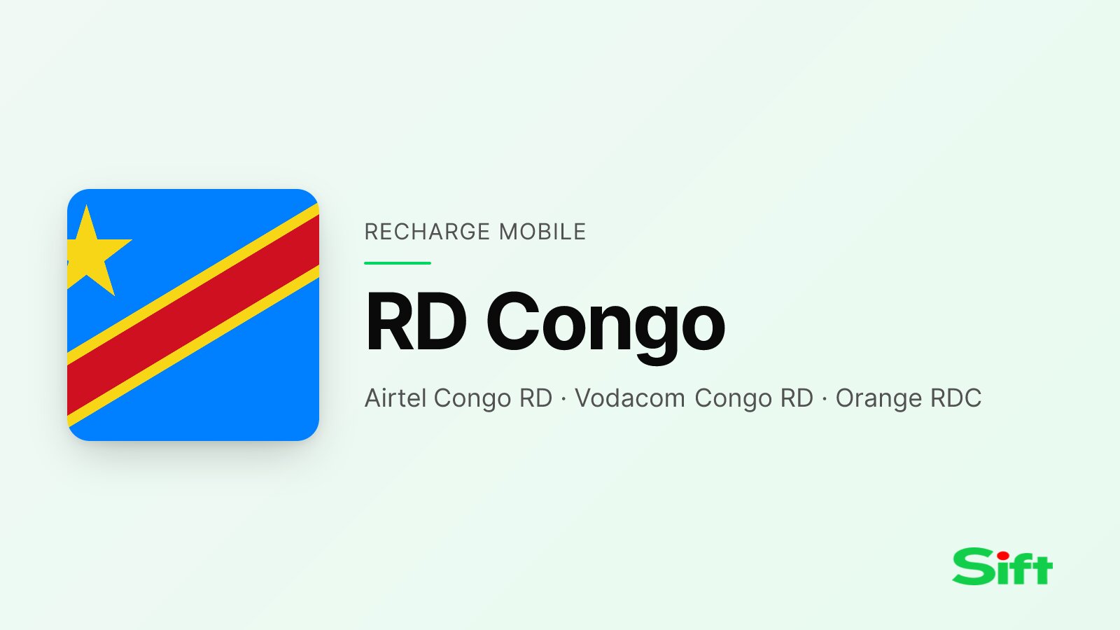 Recharger en RD Congo depuis la France — Airtel Congo RD, Vodacom Congo RD, Orange RDC