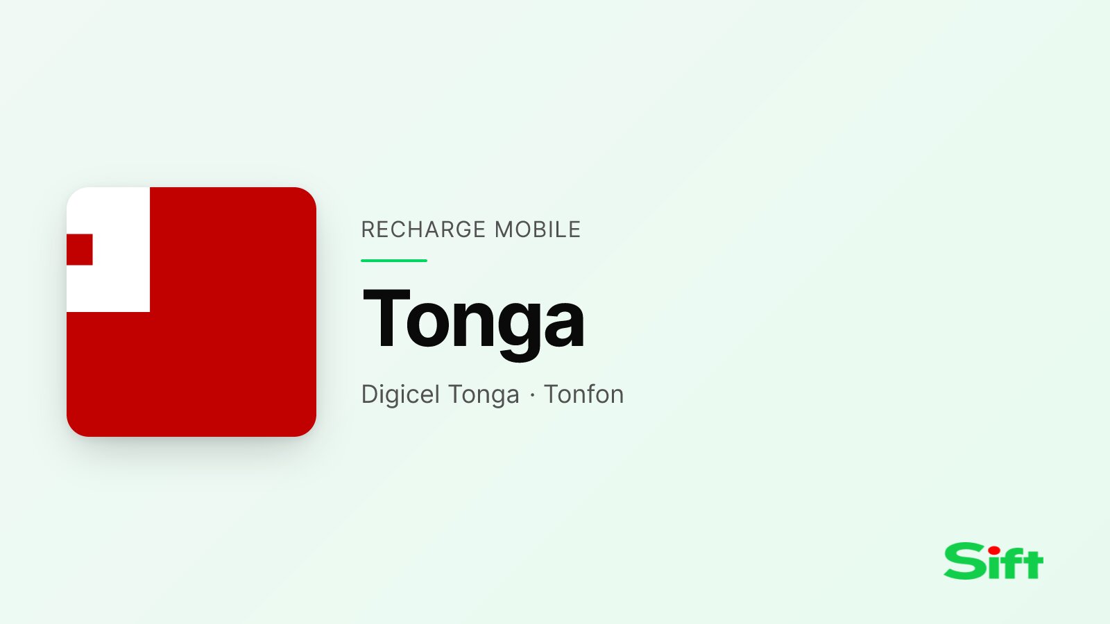 Recharger aux Tonga depuis la France — Digicel Tonga, Tonfon